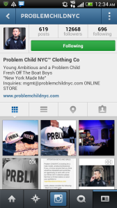 Problem Child's Instagram page